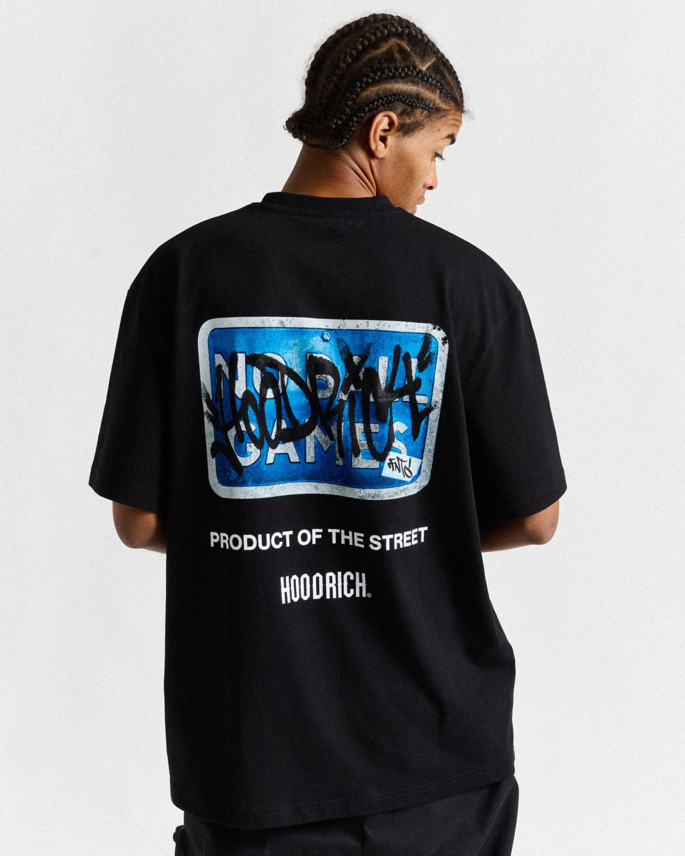 Graffiti No Ball Games T-Shirt - Black/White/Blue sold by Hoodrich