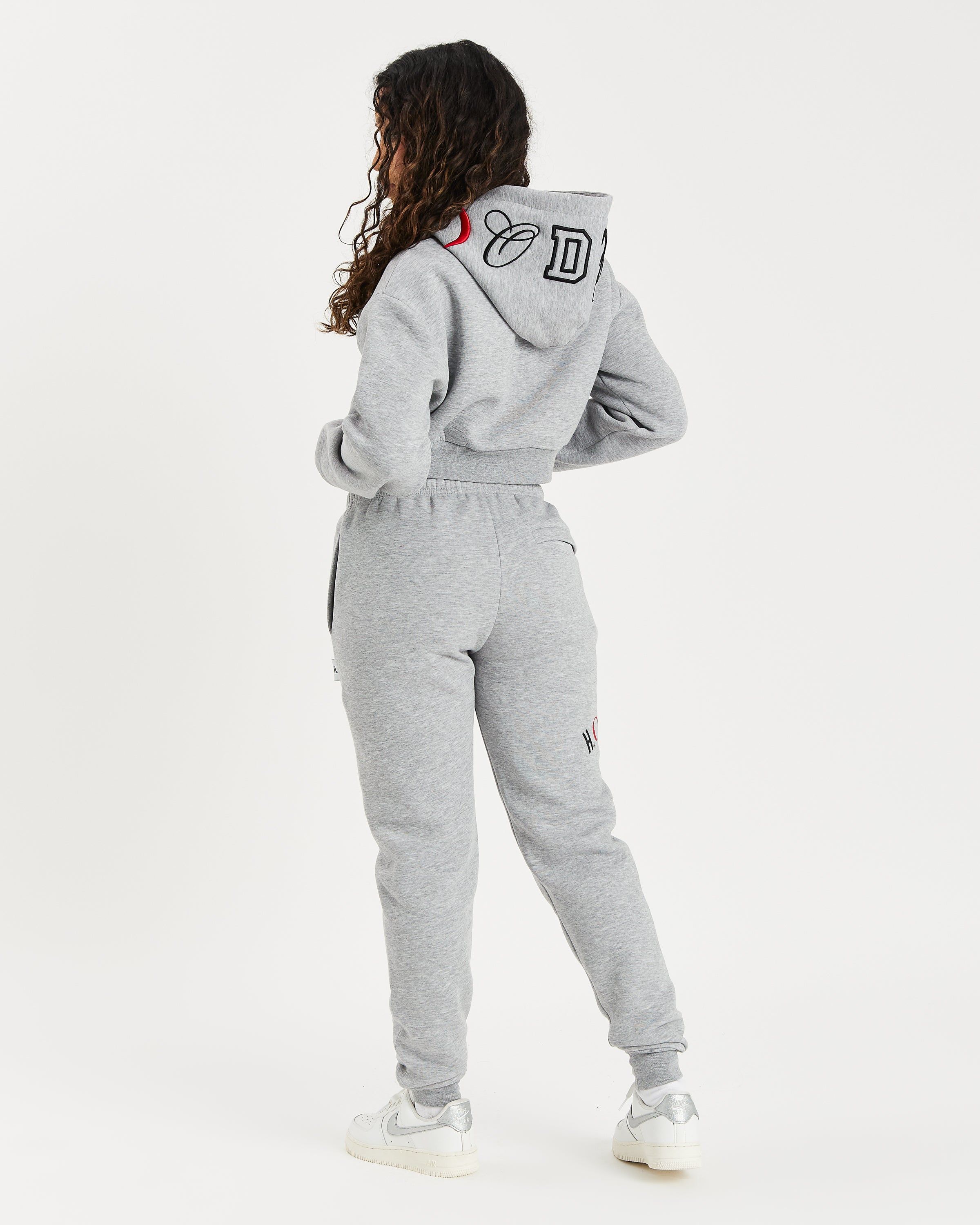 OG Calor Cropped Hoodie - Heather Grey/Black/Red sold by Hoodrich product image thumbnail 5