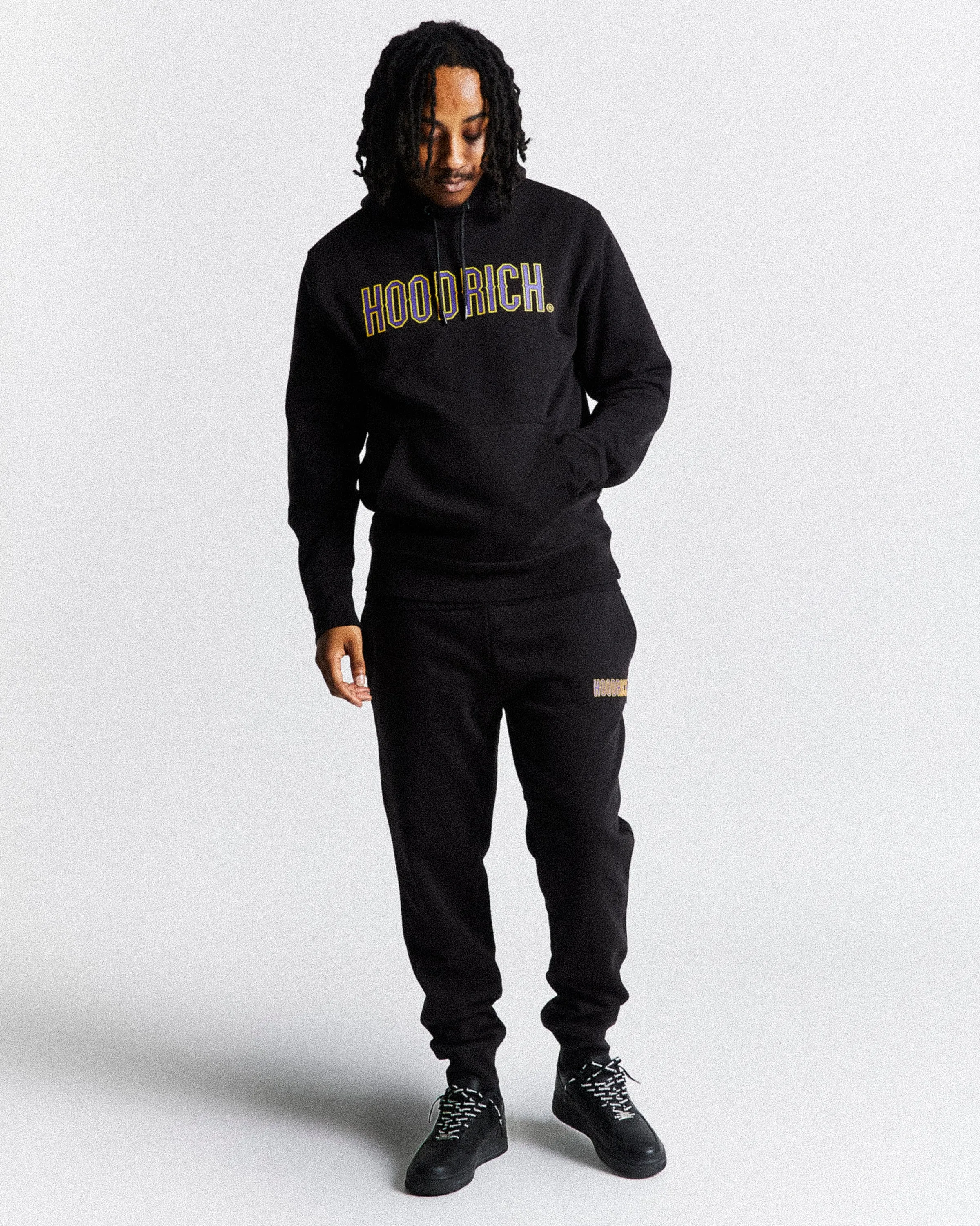 Crush Tracksuit Set - Black/Purple/Yellow sold by Hoodrich