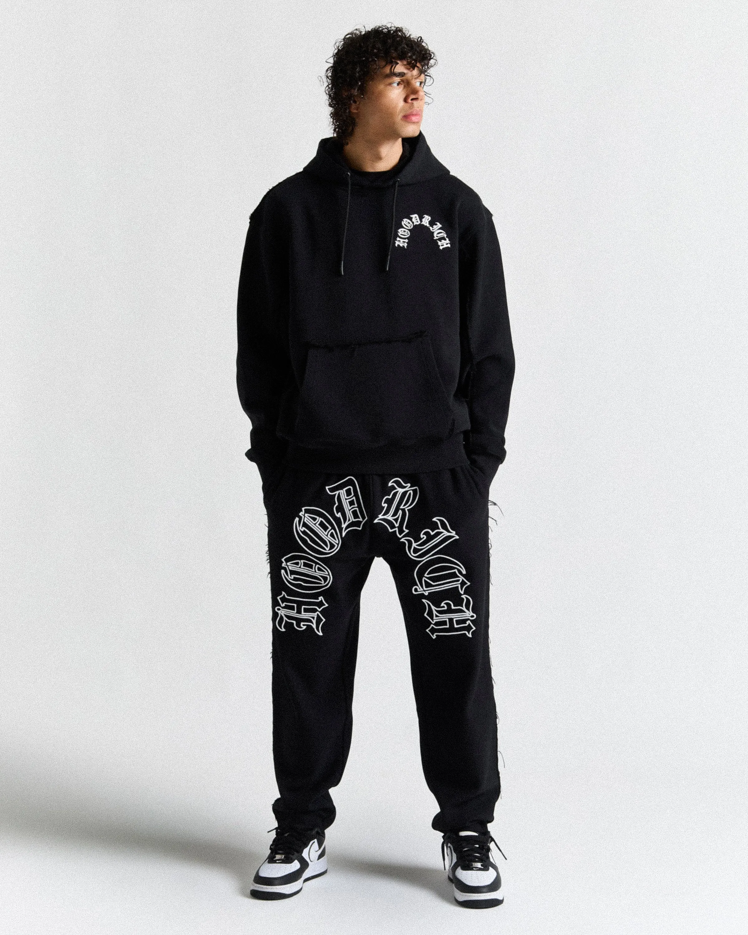 Helix Oversized Joggers - Black/White sold by Hoodrich