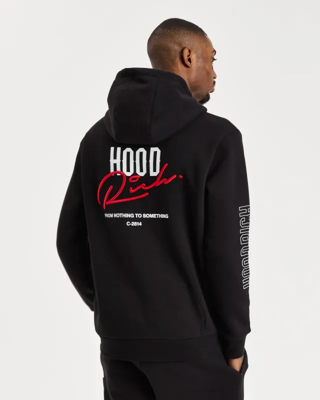 OG Moiety Hoodie - Black/White/Mars Red sold by Hoodrich