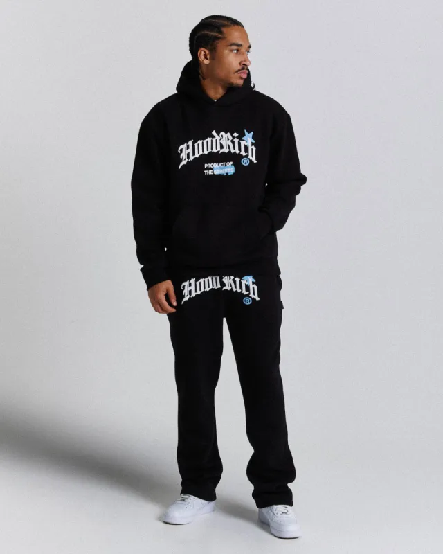 Starr Joggers - Black/White/Blue made by Hoodrich