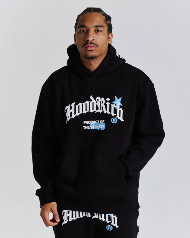Starr Hoodie  - Black/White/Blue sold by Hoodrich