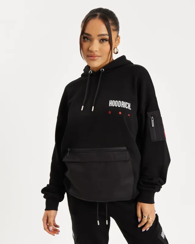 OG Combat Hoodie - Black/White/Red sold by Hoodrich