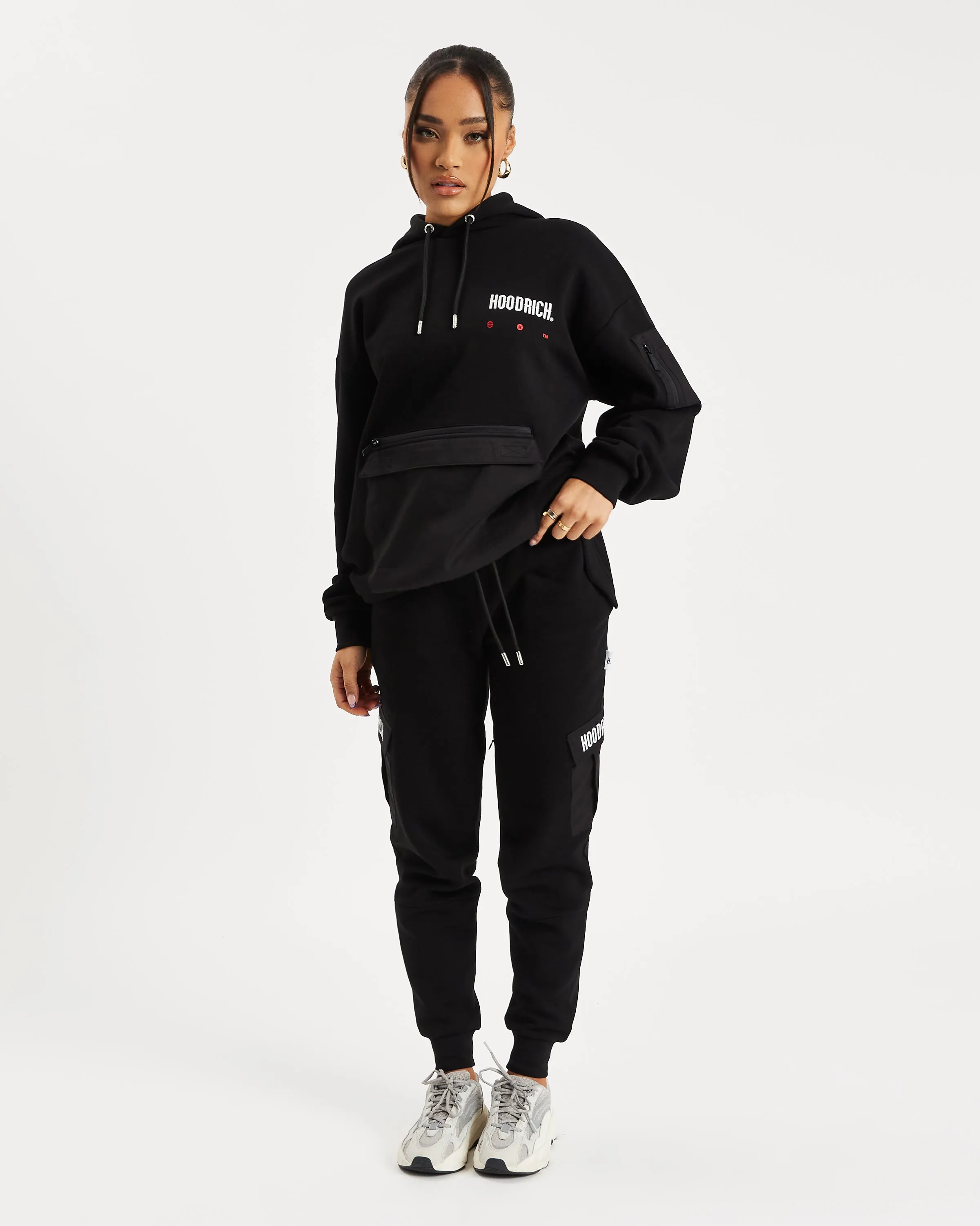 OG Combat Hoodie - Black/White/Red sold by Hoodrich product image thumbnail 3