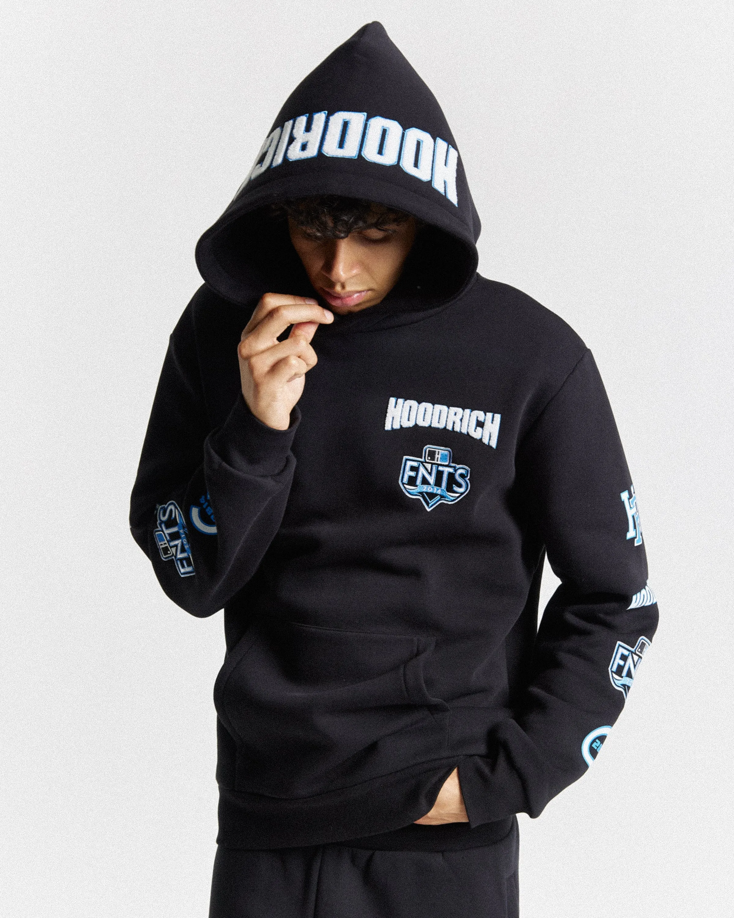 Rival Hoodie - Black/White/Blue sold by Hoodrich