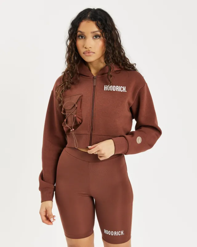 OG Raise Cropped Hoodie - Brunette/White/Irish Cream sold by Hoodrich