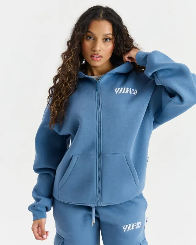 Luna Full Zip Hoodie - Blue/Cream sold by Hoodrich