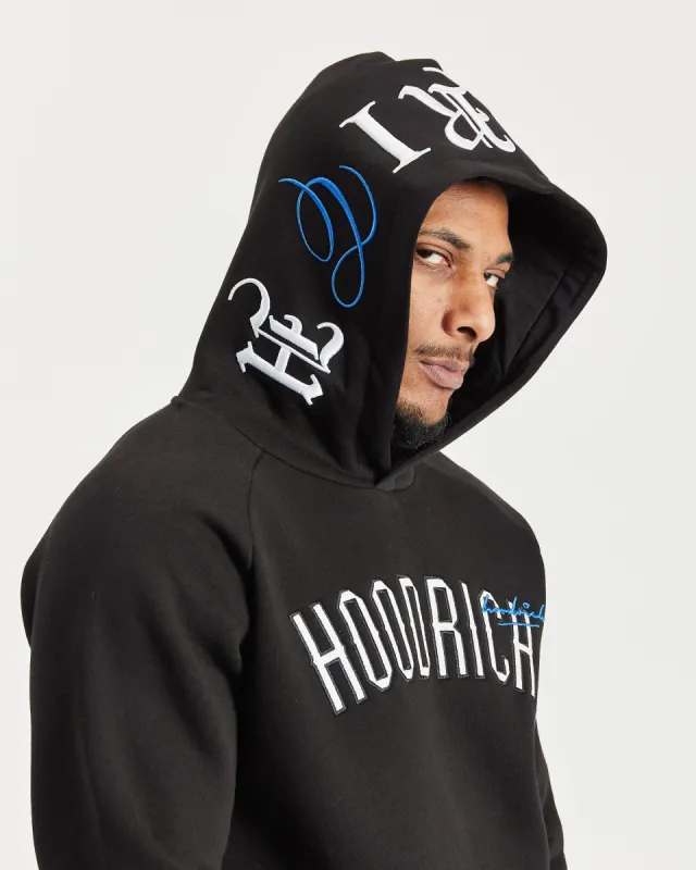 OG Heat Hoodie - Black/White/Déjà vu Blue sold by Hoodrich