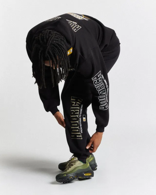 Zenith Joggers - Black/White/Gold sold by Hoodrich