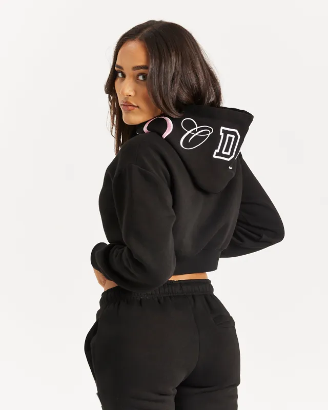 OG Calor Cropped Hoodie - Black/White/Pink sold by Hoodrich