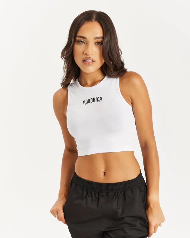 OG Core Cropped Tank Top - White/Black made by Hoodrich