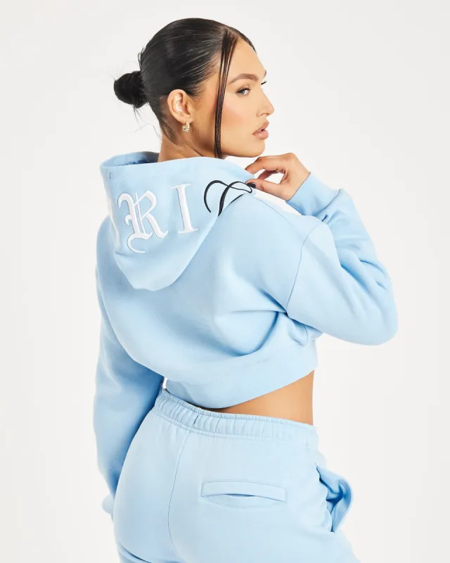 OG Calor Cropped Hoodie - Placid Blue/White/Black sold by Hoodrich