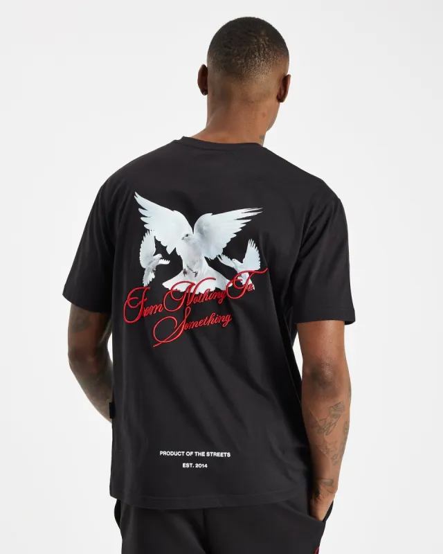 OG Take Flight V2 T-shirt - Black/White/Mars Red made by Hoodrich