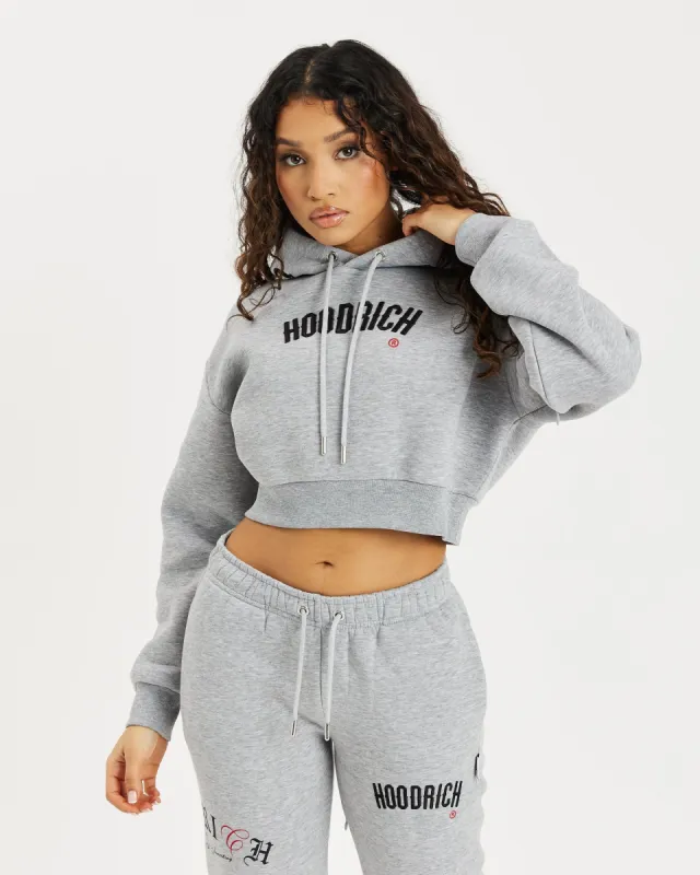 OG Calor Cropped Hoodie - Heather Grey/Black/Red sold by Hoodrich