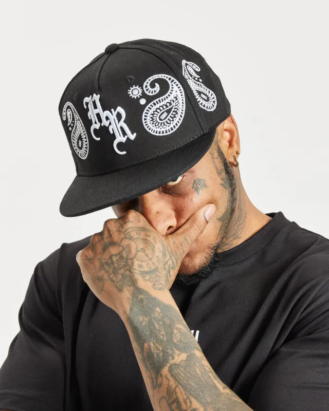 OG Motif Fitted Cap - Black/White sold by Hoodrich