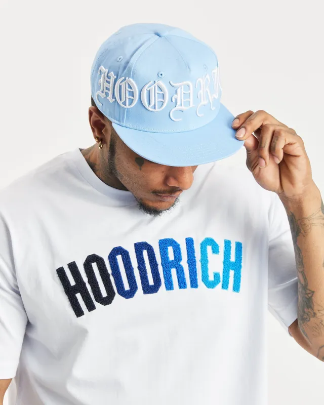 OG Script Fitted Cap - Baby Blue/White made by Hoodrich