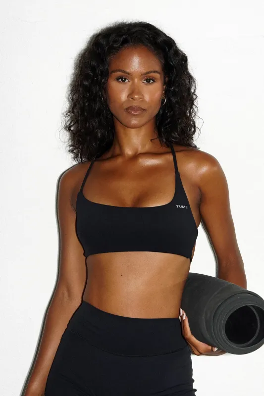 SuperSculpt Asymmetric Cross Sports Bra made by Tume Activewear