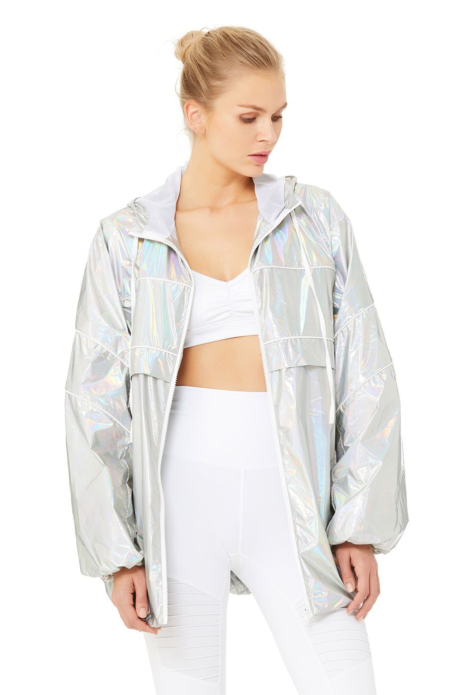 Alo Gleam Stardust Jacket - Silver Gleam/White sold by Alo Yoga product image thumbnail 2