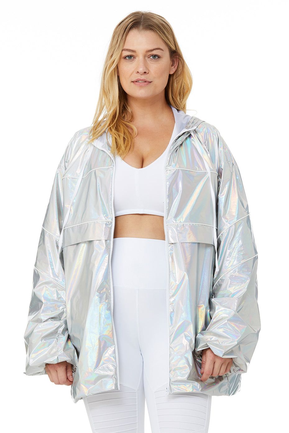 Alo Gleam Stardust Jacket - Silver Gleam/White sold by Alo Yoga product image thumbnail 5