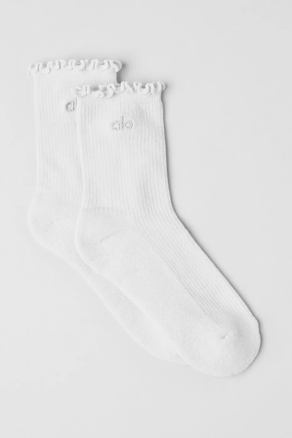 Women's Lettuce Edge Sock - White sold by Alo Yoga