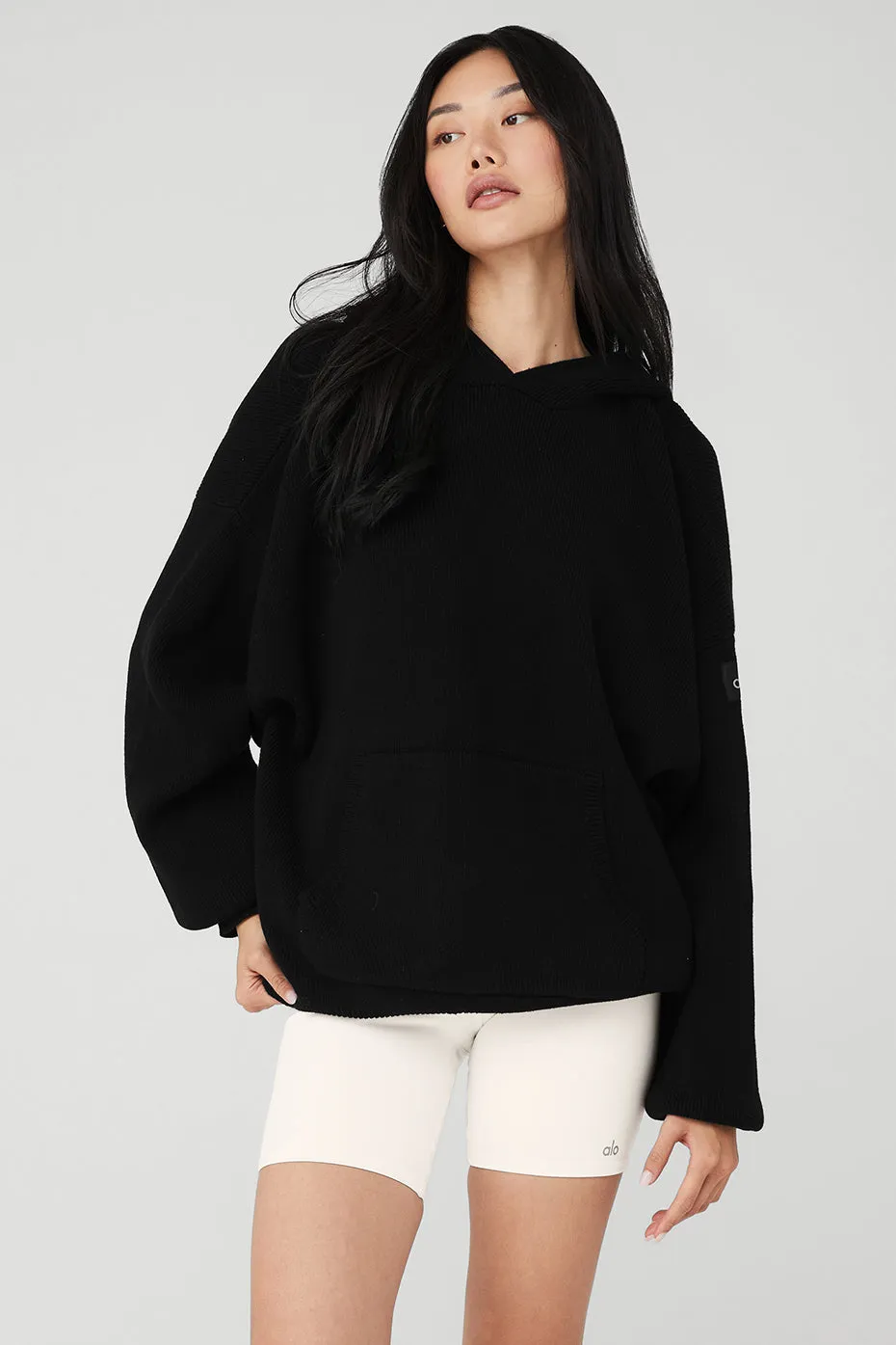 Scholar Hooded Sweater - Black sold by Alo Yoga