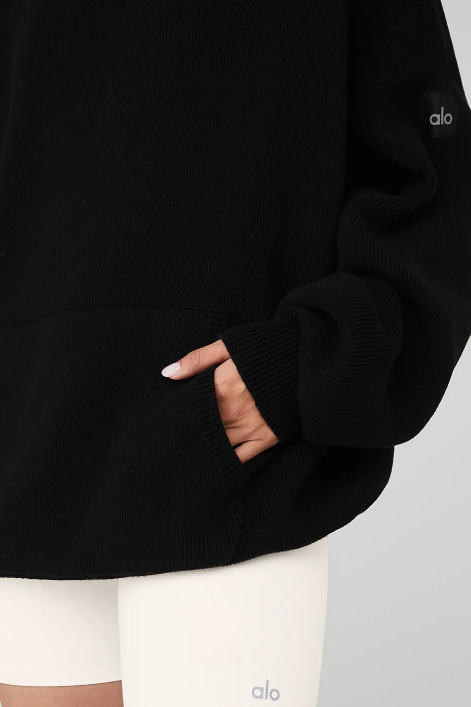 Scholar Hooded Sweater - Black sold by Alo Yoga product image thumbnail 4