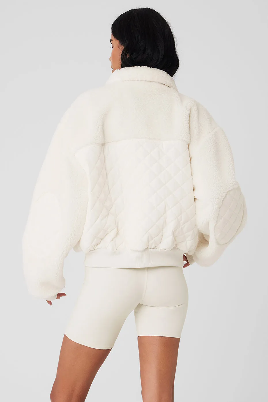 ALO | Sherpa Edge Bomber Jacket in Ivory White, Size: 2XS sold by Alo Yoga product image thumbnail 2