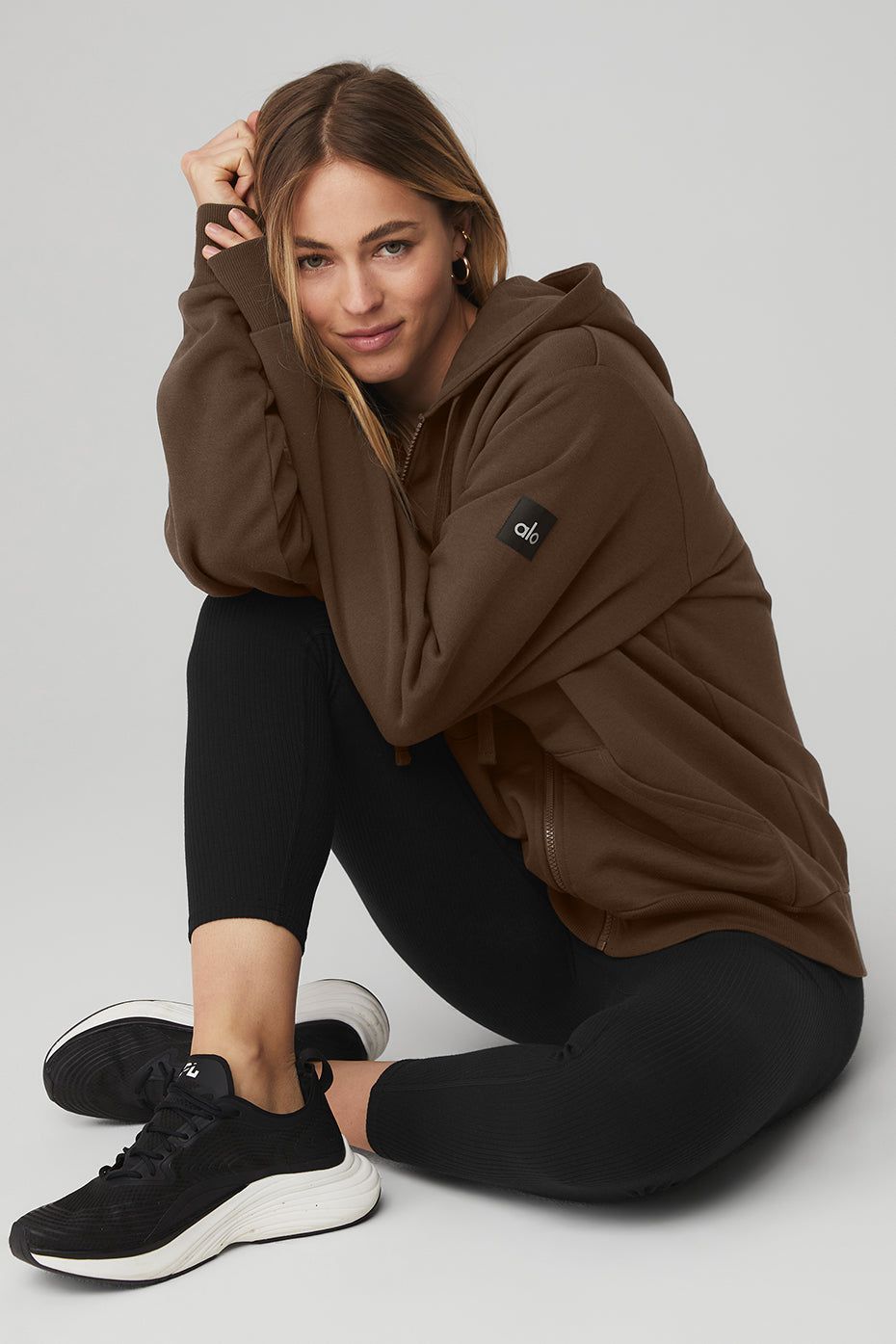 Everyday Full Zip Hoodie - Espresso sold by Alo Yoga product image thumbnail 4