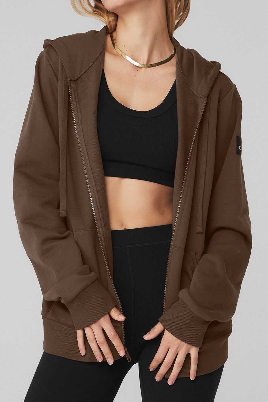 Everyday Full Zip Hoodie - Espresso sold by Alo Yoga product image thumbnail 5
