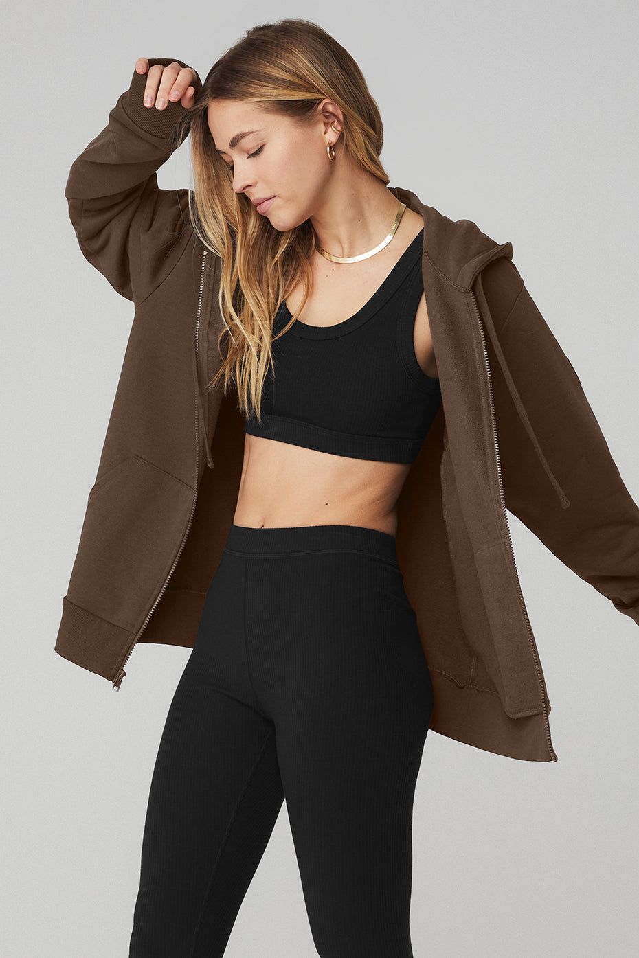 Everyday Full Zip Hoodie - Espresso sold by Alo Yoga product image thumbnail 2