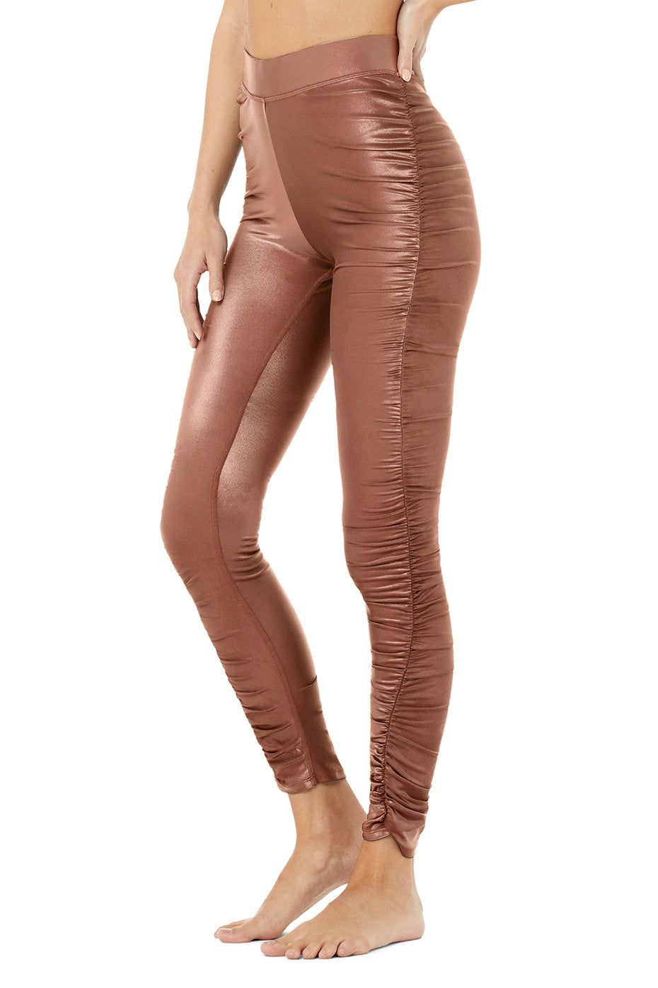 High-Waist Cinched Legging - Chestnut Shine sold by Alo Yoga product image thumbnail 3