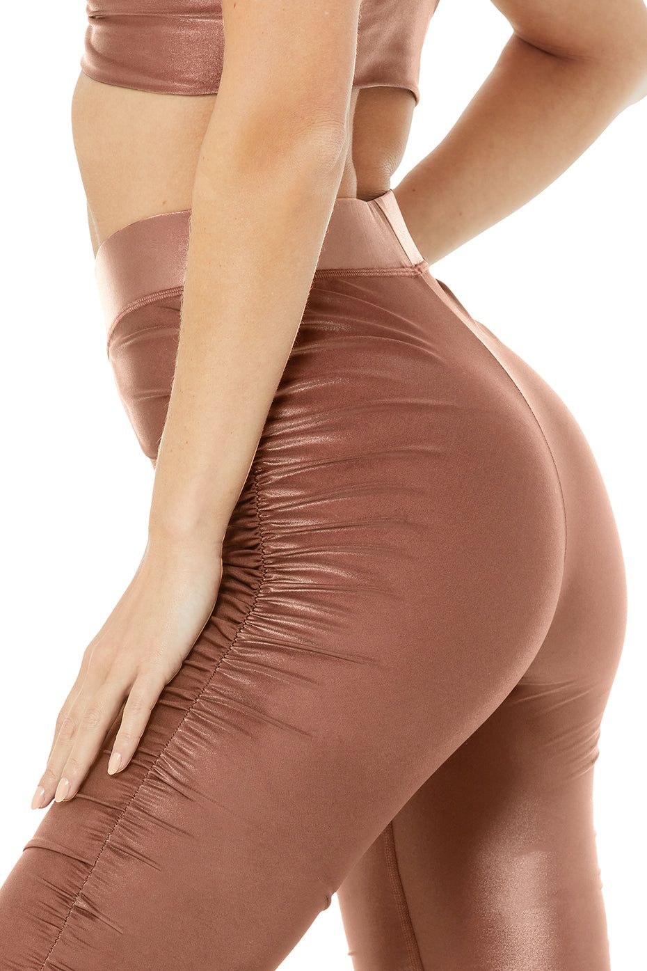 High-Waist Cinched Legging - Chestnut Shine sold by Alo Yoga product image thumbnail 5