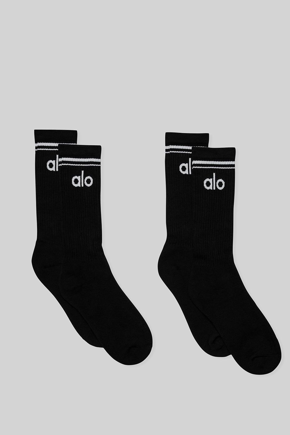 Unisex Throwback Sock (2 Pack) - Black/White sold by Alo Yoga