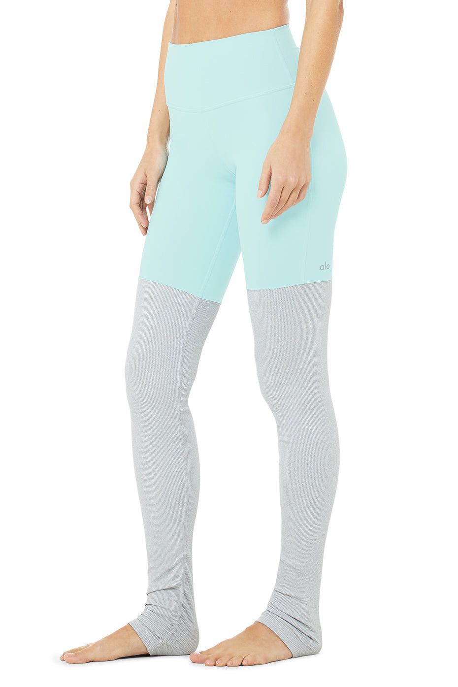 High-Waist Goddess Legging - Blue Quartz/Dove Grey Heather sold by Alo Yoga product image thumbnail 3