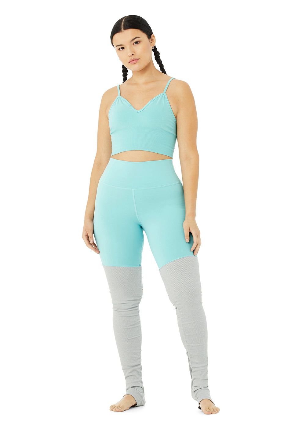 High-Waist Goddess Legging - Blue Quartz/Dove Grey Heather sold by Alo Yoga product image thumbnail 9