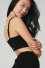 Cashmere Ribbed Staycation Bra - Jet Black sold by Alo Yoga