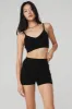Cashmere Ribbed Staycation Bra - Jet Black sold by Alo Yoga