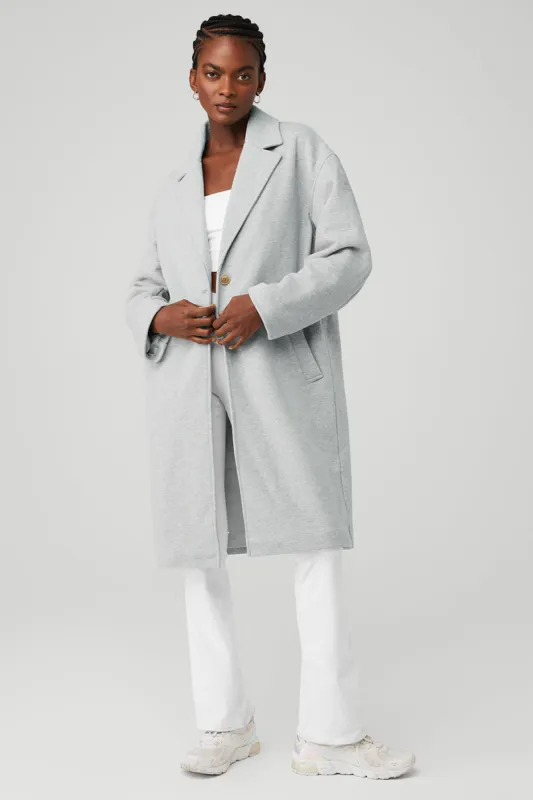 VIP Blazer Trench - Athletic Heather Grey sold by Alo Yoga