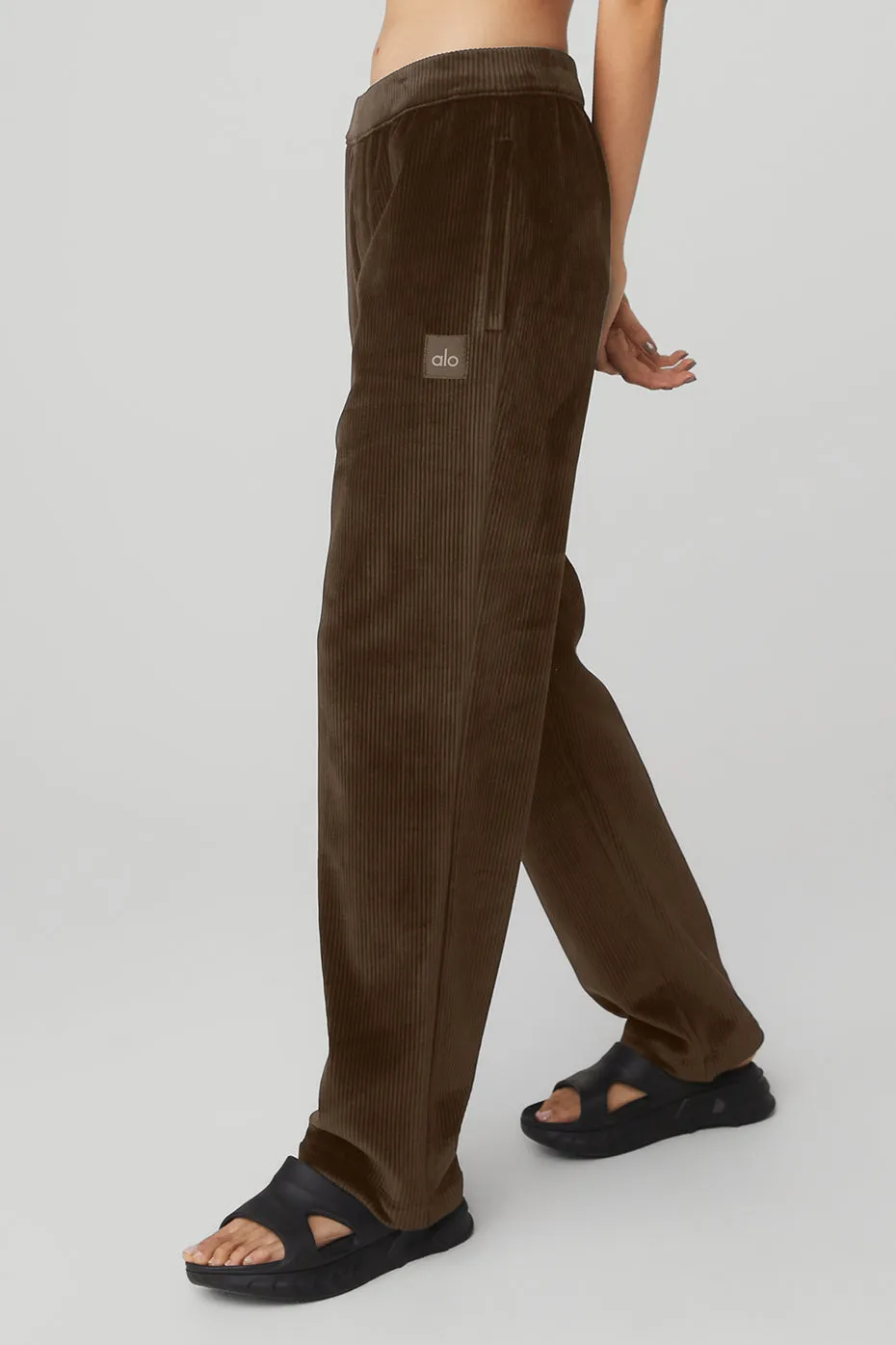 Velour Baller Pant - Espresso sold by Alo Yoga product image thumbnail 3