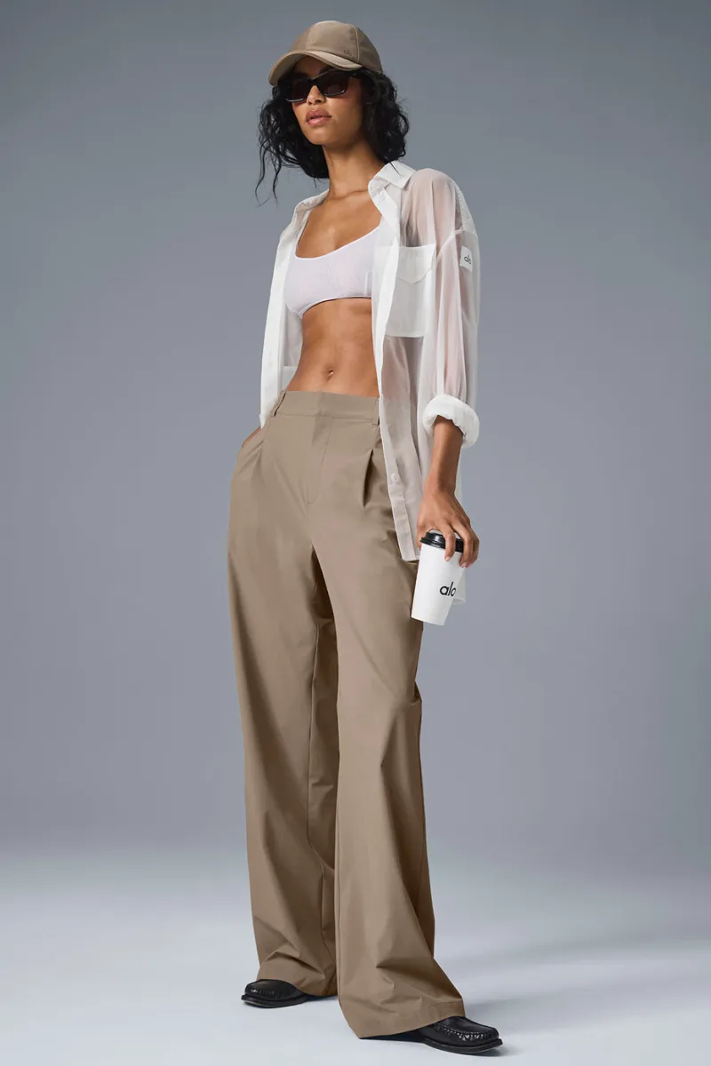 High-Waist Pursuit Trouser (Long) - Gravel | Parallel