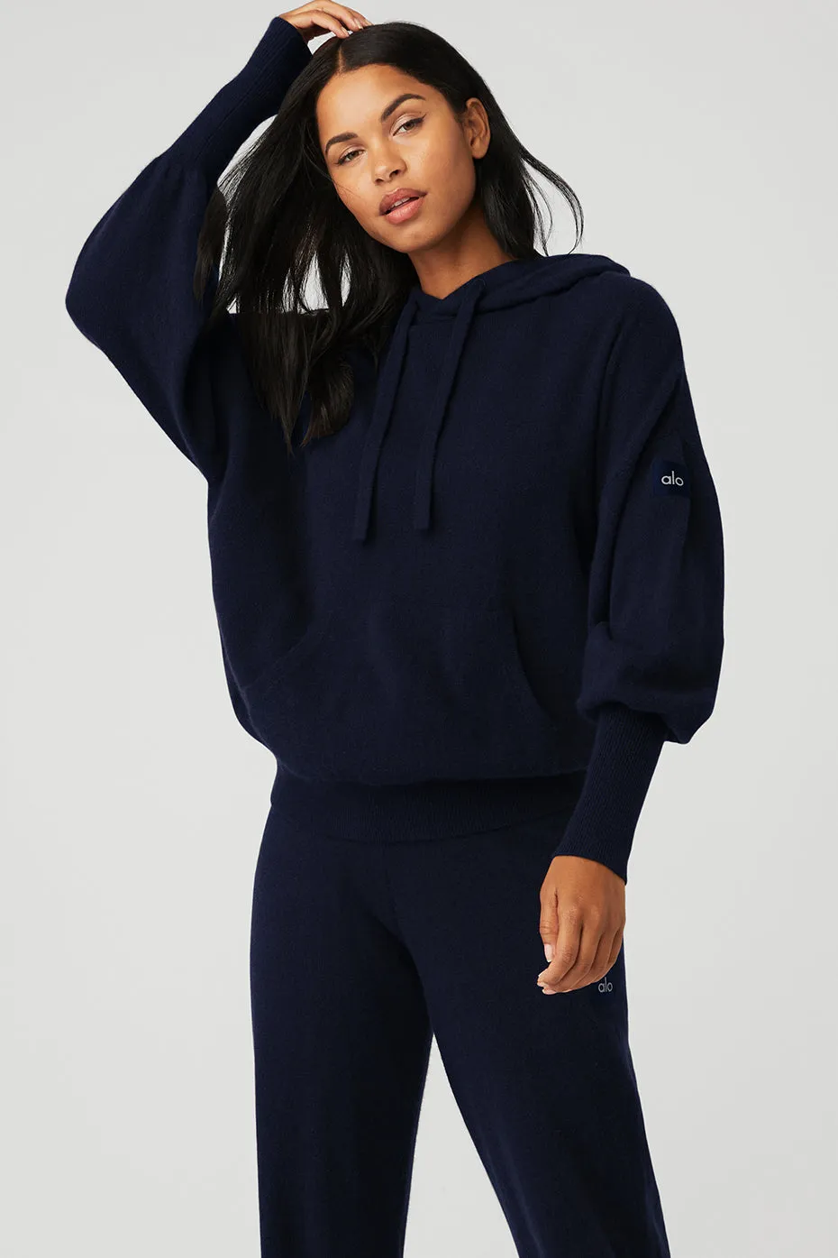 Cashmere Jet Set Hoodie - Navy sold by Alo Yoga