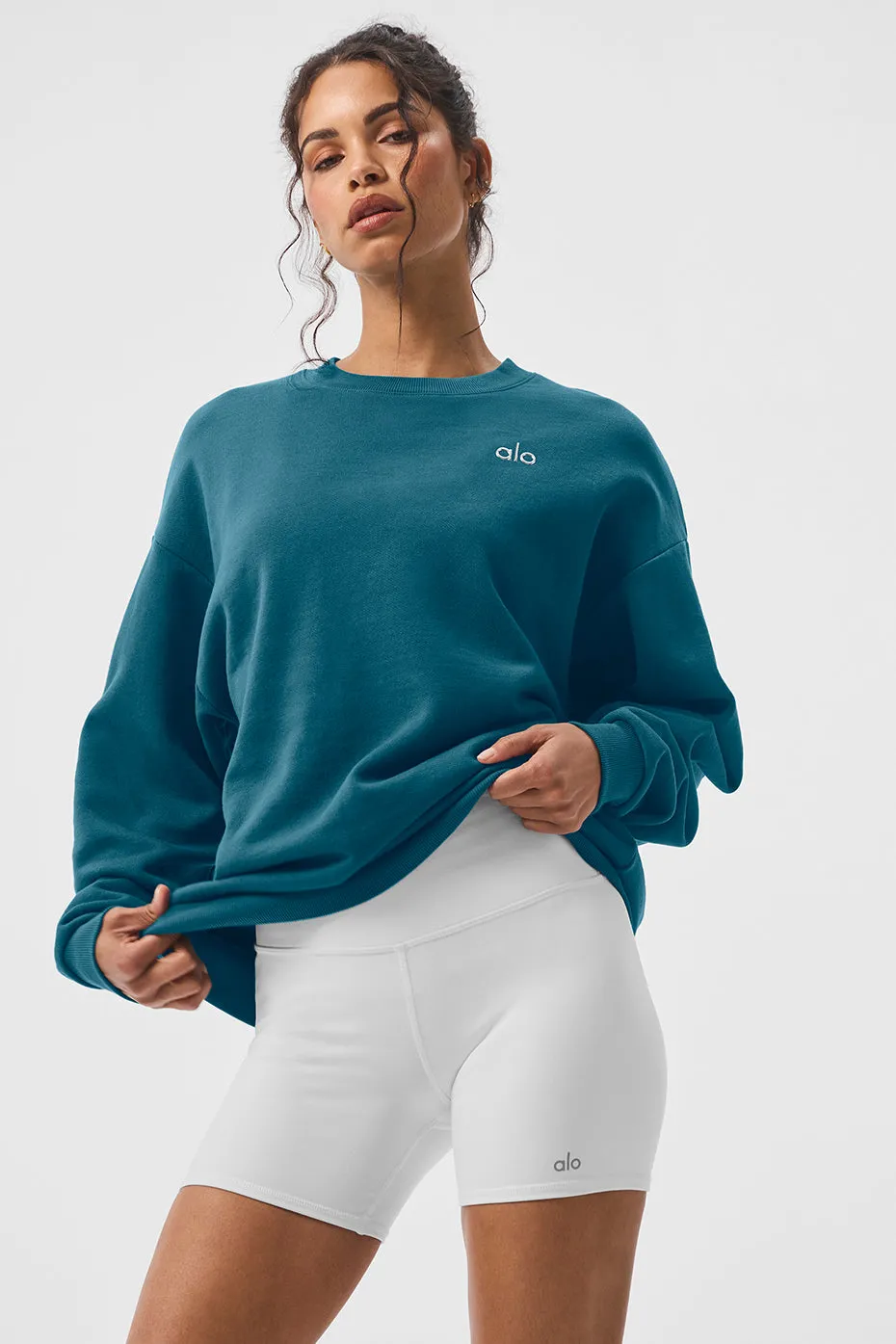 Accolade Crew Neck Pullover - Oceanic Teal | Parallel