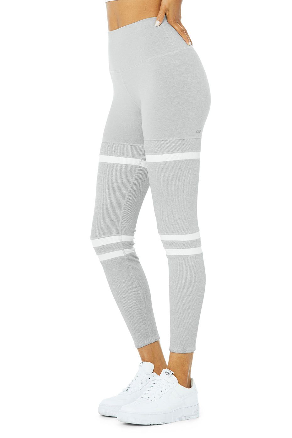 High-Waist Legit Legging - Athletic Heather Grey/White sold by Alo Yoga product image thumbnail 3