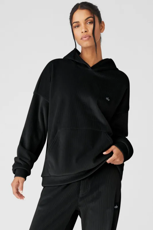 Velour Baller Hoodie - Black sold by Alo Yoga