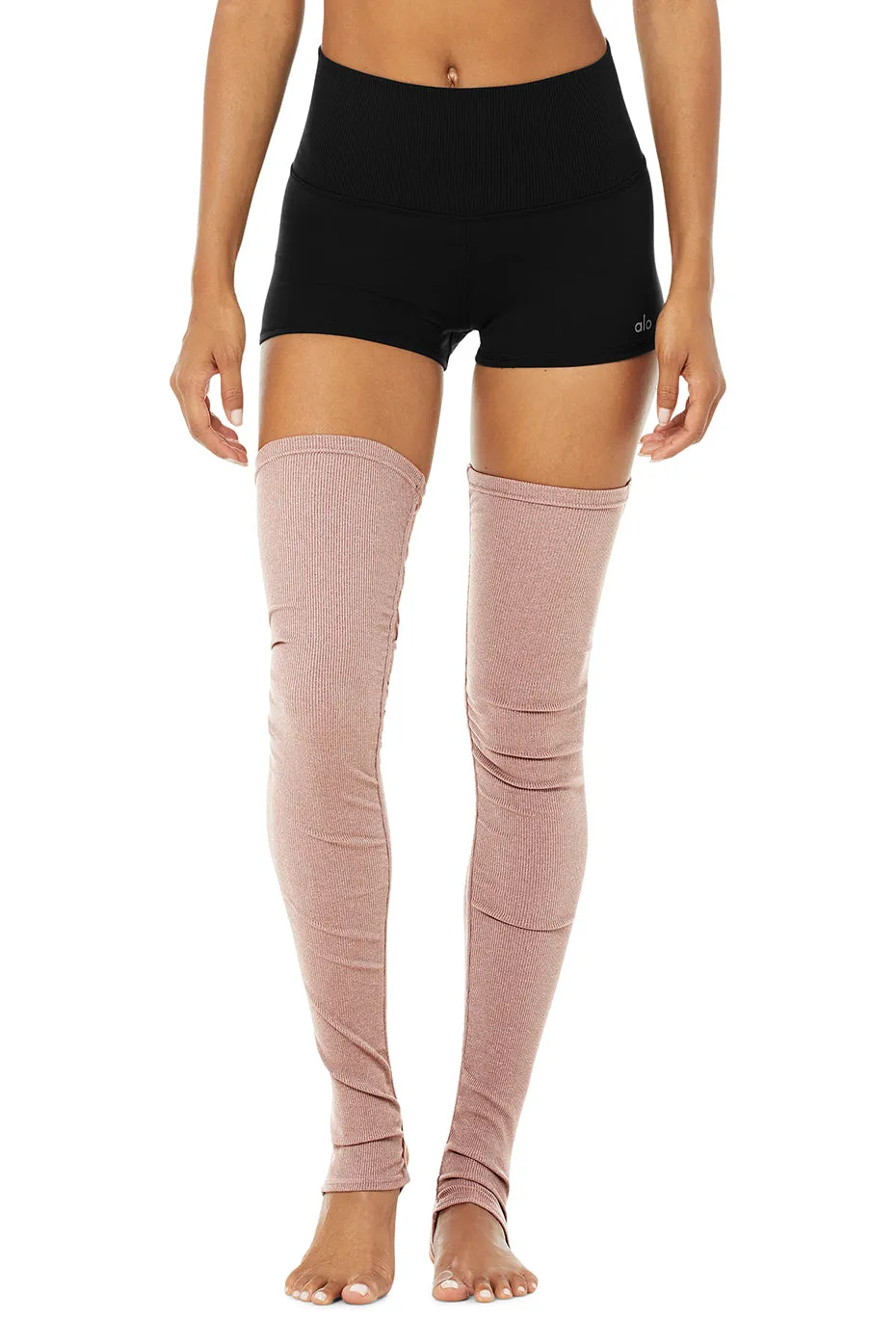 Goddess Leg Warmers - Smoky Quartz Heather sold by Alo Yoga