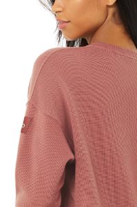 Micro Waffle Relaxation Pullover - Chestnut sold by Alo Yoga