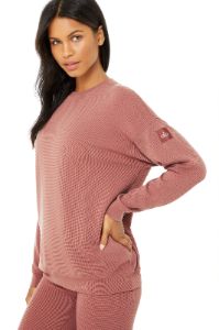 Micro Waffle Relaxation Pullover - Chestnut sold by Alo Yoga