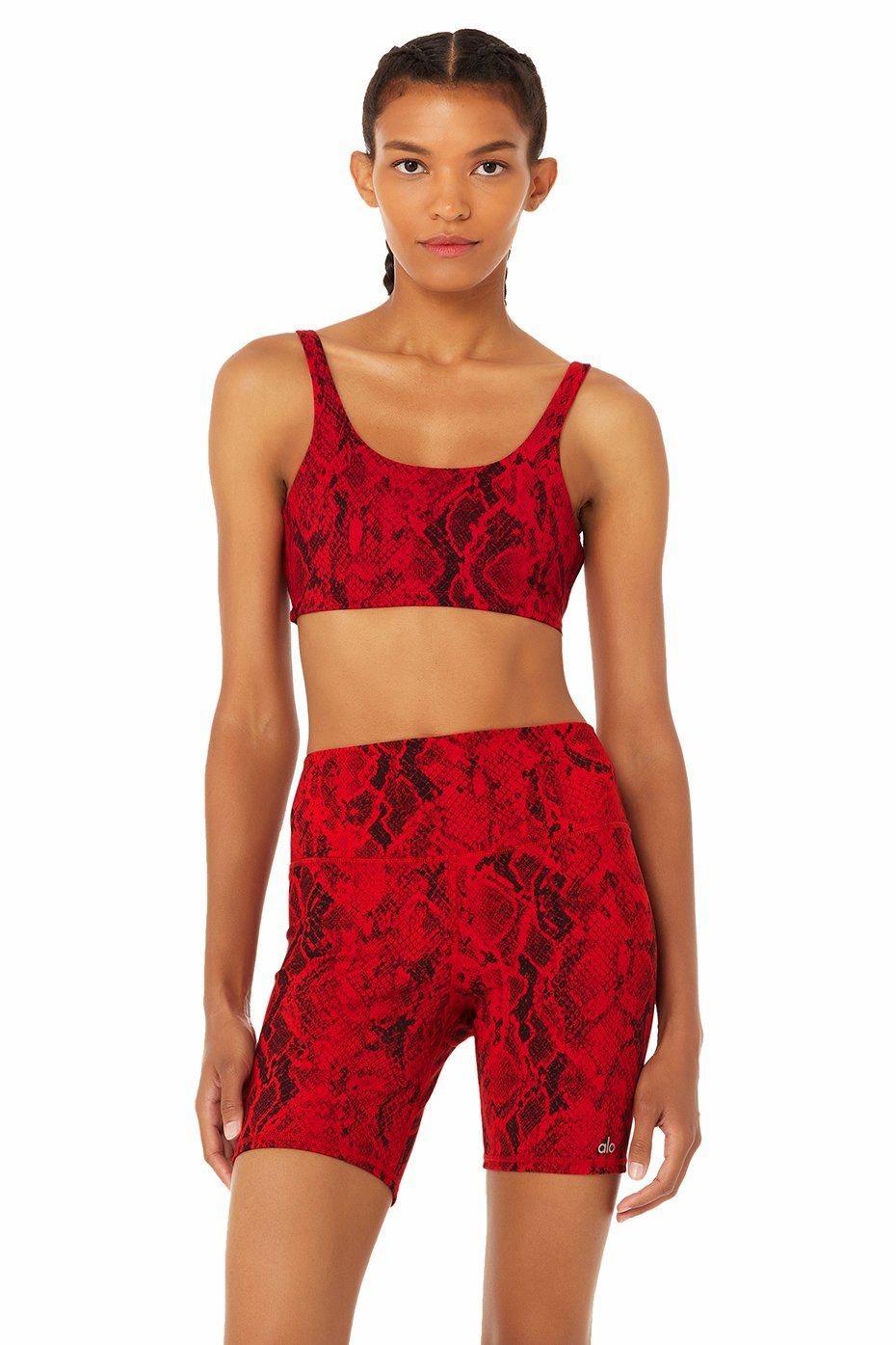 Vapor Snakeskin Bra - Red sold by Alo Yoga