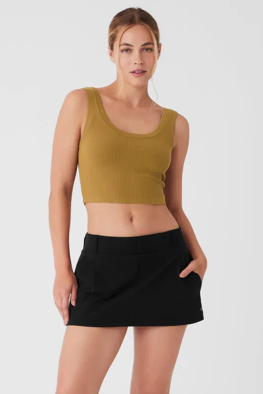 Ribbed Wellness Tank - Golden Olive Branch sold by Alo Yoga